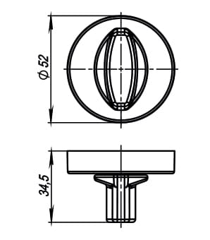 Ручка Armadillo поворотная BK6.R.URB52 (WC-BOLT BK6/URB)