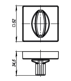 Ручка Armadillo поворотная BK6.K.USQ52 (BK6/USQ)