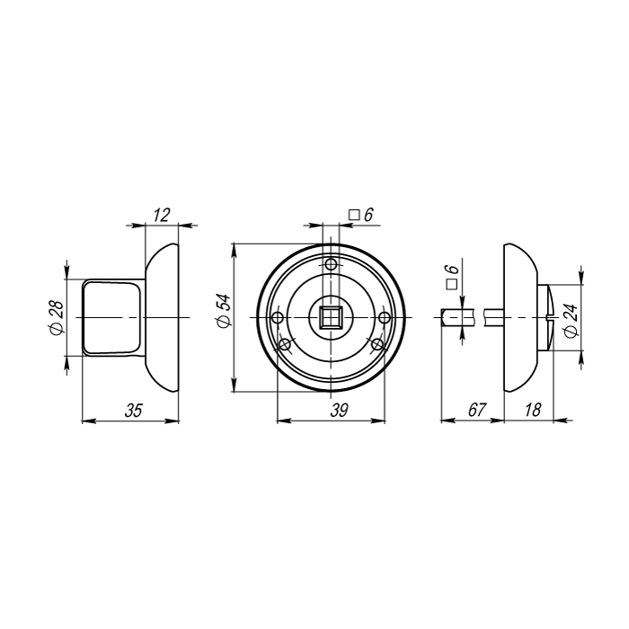 Ручка Armadillo поворотная BK6.R.LD54 (BK6)