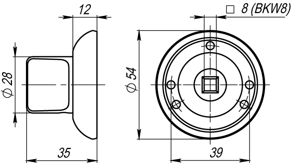 Ручка Armadillo поворотная BKW8.R.LD54 (BKW8)