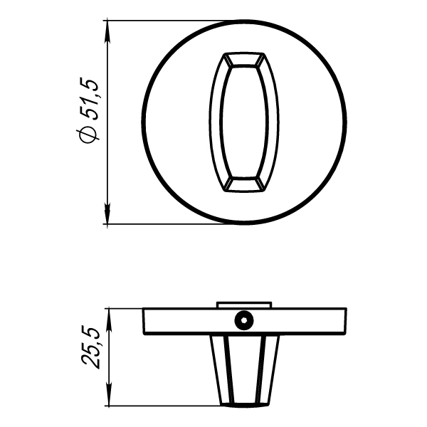 Ручка Armadillo поворотная BK6.R.URS52 (WC-BOLT BK6 URS)