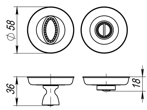 Ручка Fuaro поворотная BK6.R.SM58 (BK6 SM)